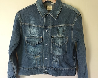 Vintage Levi's Shorthorn Denim Jacket Snap Button Made in Macao Size 40
