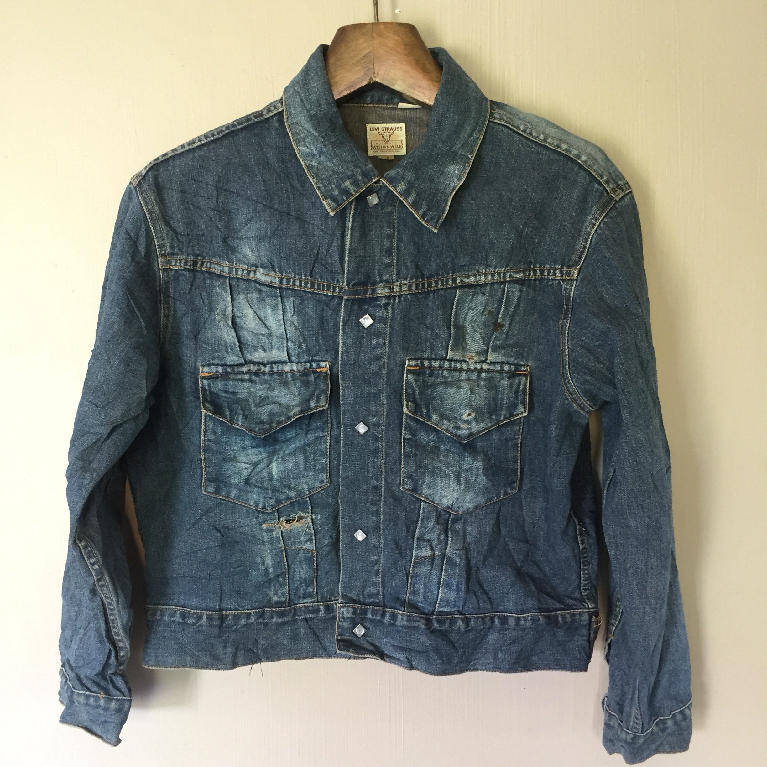 Vintage Levi's Shorthorn Denim Jacket Snap Button Made in