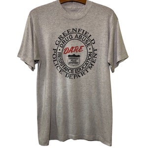 Vintage 90s Dare Greenfield Police Department T Shirt