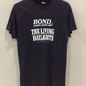Maglietta vintage James Bond 007 Zona pericolo, film promozionale, taglia grande