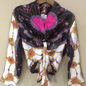 Blusas Vintage Arc En Ciel Estampado Barroco Hecho En Francia