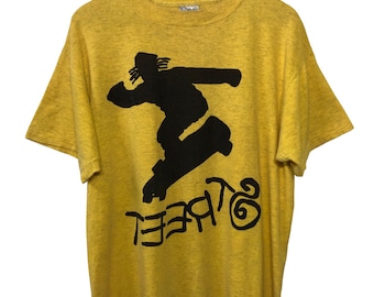 Maglietta vintage anni '90 da skate, stile streetwear, taglia grande