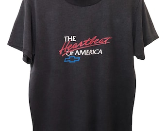 Camiseta vintage Chevrolet de los años 90 "El latido de América"