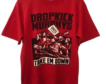 Original Vintage Dropkick Murphys Tour M Black Green T Shirt HS