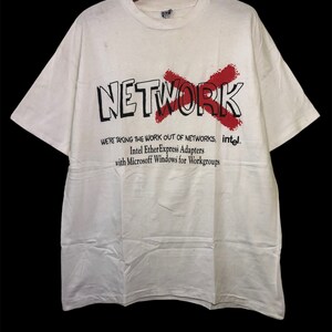 Vintage 90er Jahre Intel Computer Microsoft Windows T-Shirt XL Größe