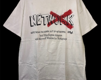 Vintage 90s Intel Computer Microsoft windows T Shirt XL Size
