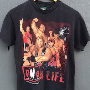 Vintage NWO New World Order 4 life nWo Wwf Wcw Wwe Wrestling T Shirt Youth Size image 1