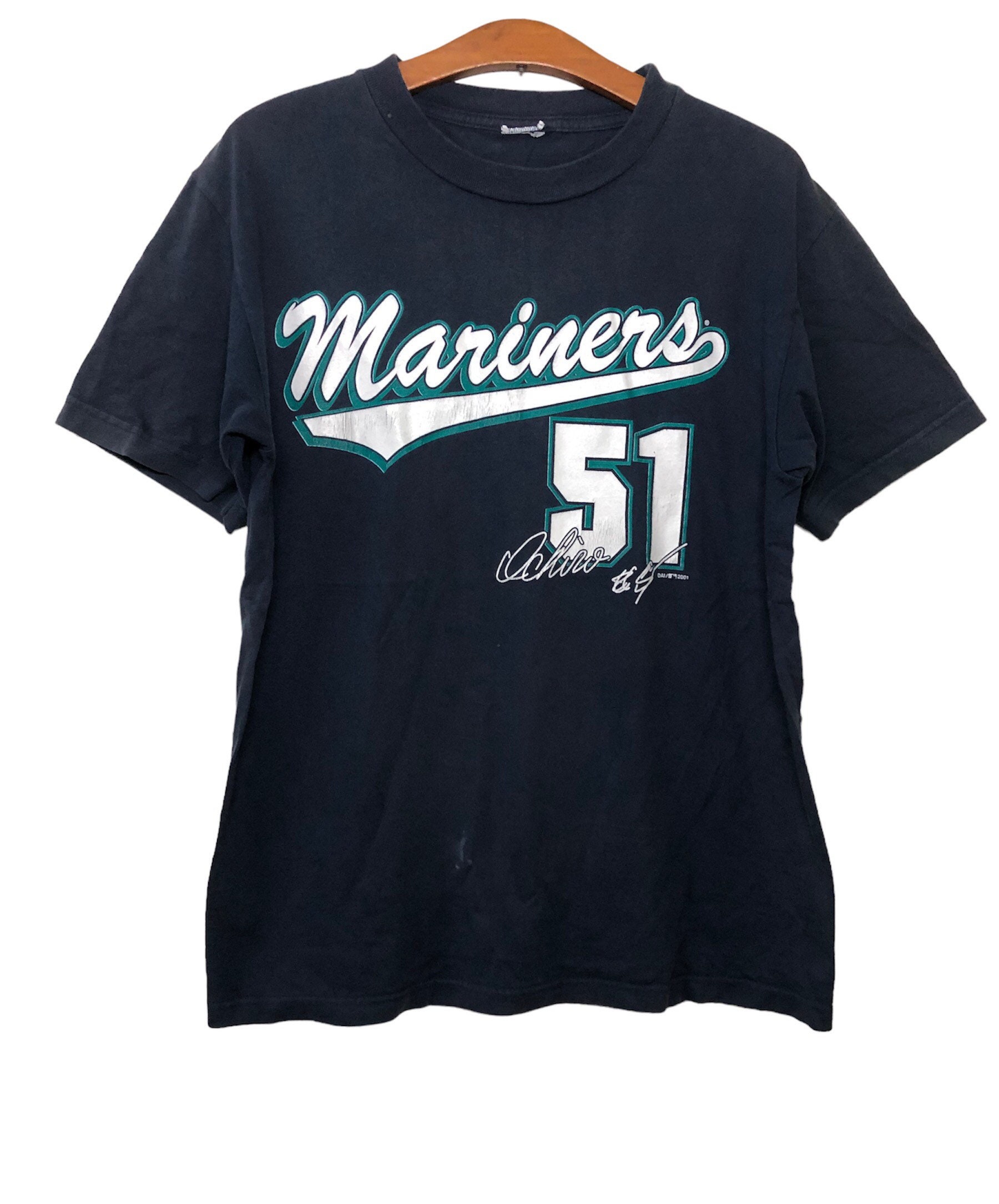 Seattle Mariners Ichiro Baseball Double-Sided T Shirt Size M -READ