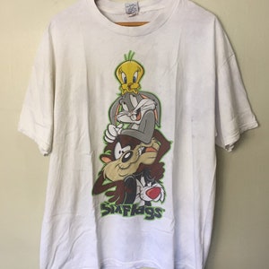 Vintage 90s Sixflags Warner Bros Cartoon T Shirt XL Size