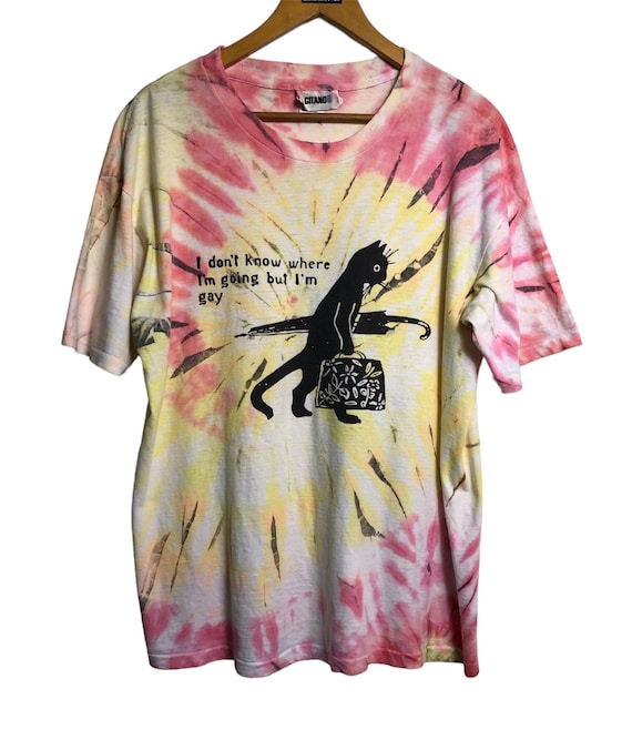 L.G.B. tie dye tシャツ archive Vintage 90s Lesbian Gay LGBT Tie Dye T Shirt One Size Fits All - Etsy