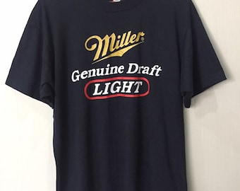 Vintage 90er Jahre Miller Original Drift Light Beer T-Shirt XL Größe