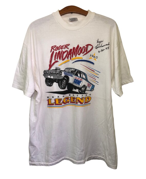Vintage 90s Roger Lindamood Color Me Gone Racing T Shirt XL Size