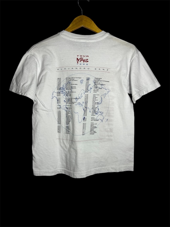 Vintage 90s Alejandro Sanz Tour MAS 1998 Promo Album  Concert T Shirt View 2