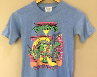 Vintage Teenage Mutant Ninja Turtles Raphael Kids T Shirt Medium Size