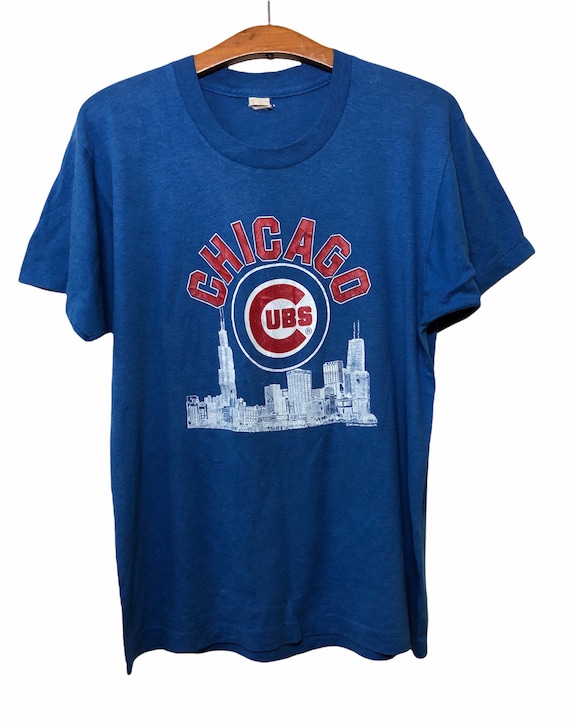 Vintage 80s Chicago Cubs MLB Baseball T Shirt Large Size 