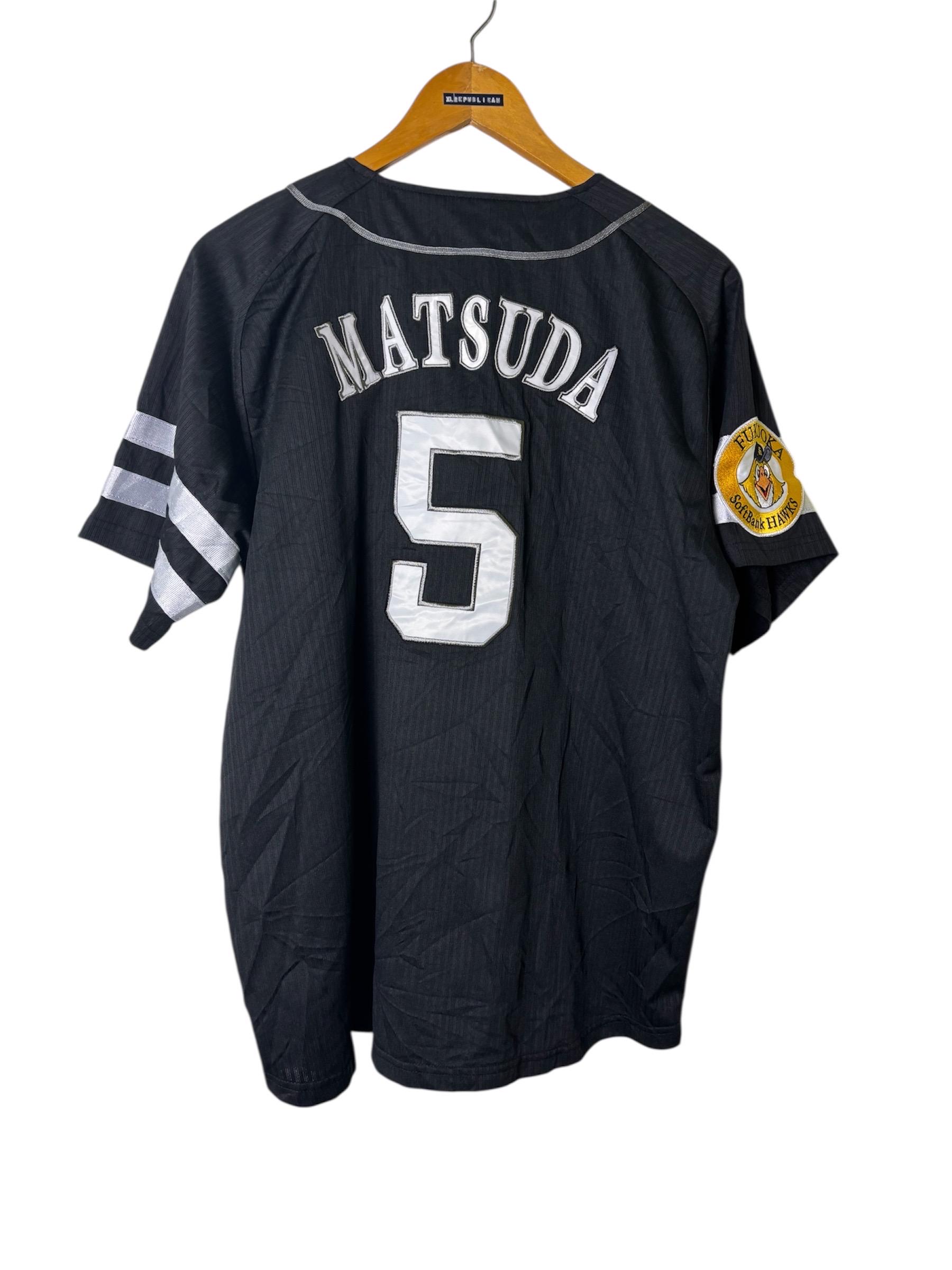 SoftBank ユニフォーム Mサイズ MATSUDA 5 Vintage Fukuoka Softbank Hawks Majestic #5 Matsuda Japanese