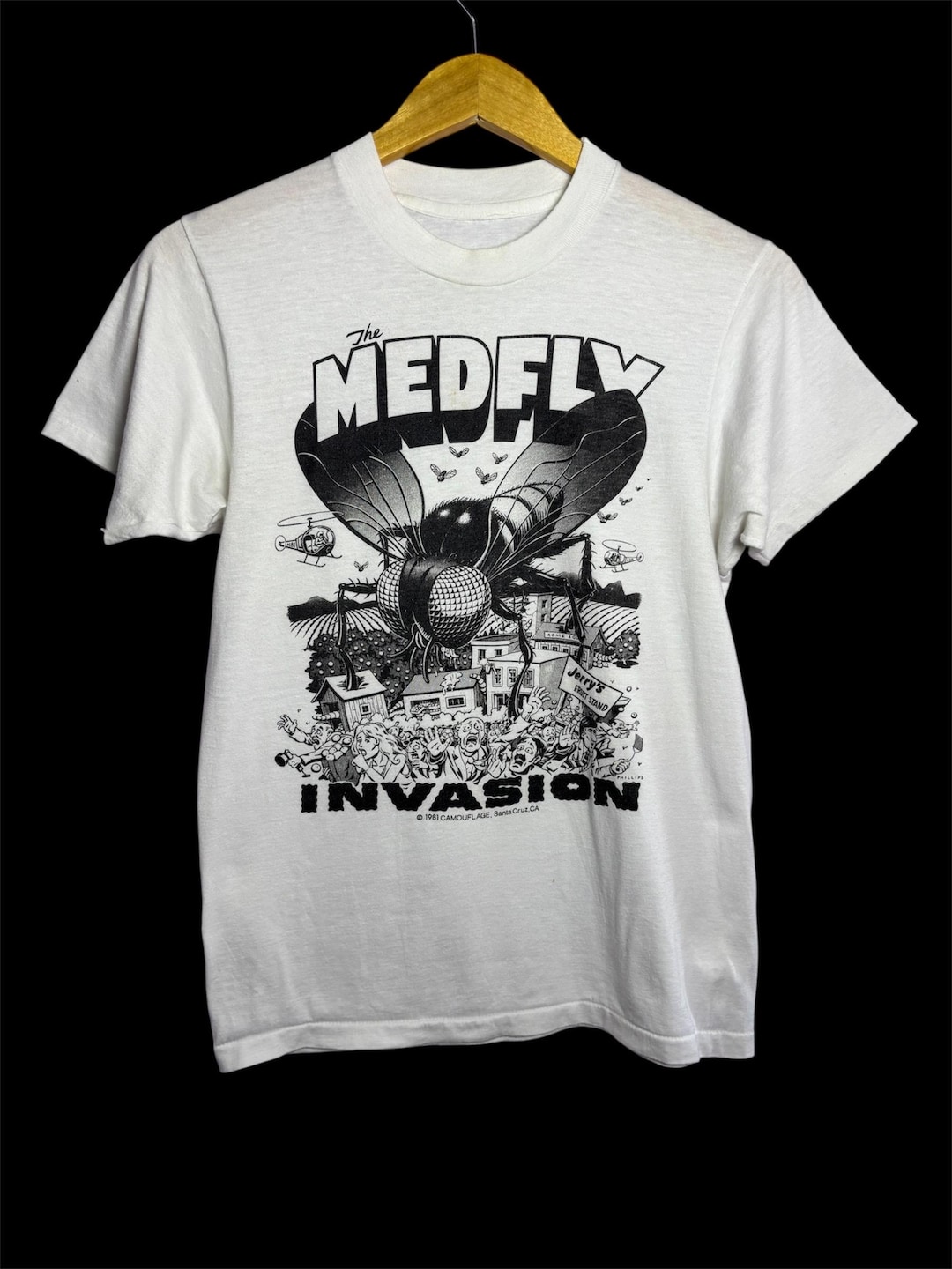 80s ビンテージ THEE HYPNOTICS ジー・ヒプノティクス Tシャツ Vintage 80s the Medfly Invasion Jim Phillips Art Skateboards