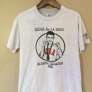 Camiseta vintage de Oscar De La Hoya, campeón olímpico de 1992, talla grande