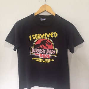 Vintage 90s Jurassic Park Universal Studio Kids T Shirt Large Size