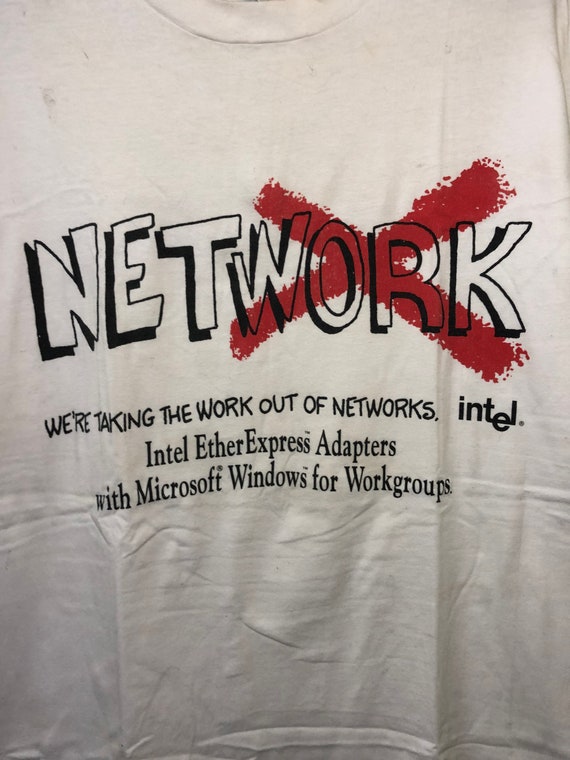 Vintage 90s Intel Computer Microsoft windows T Sh… - image 4