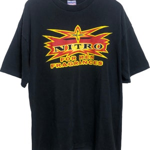 Vintage 90s Nitro For Men Fragrance Promo T Shirt XL Size