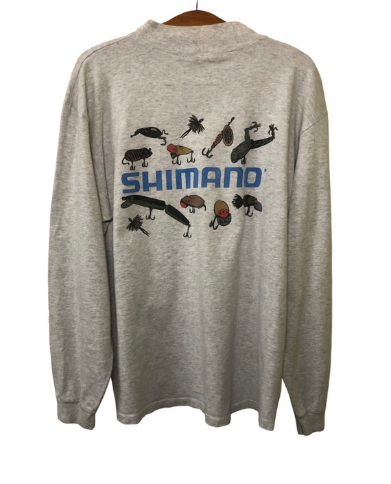 Vintage 90s Shimano Fishing Lure Sweatshirt Crewneck Large Size 