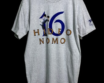 ✨新品・未使用✨90'sビンテージ・ドジャース野茂英雄トルネードプリントTシャツ USA製 90s 野茂英雄 ドジャース LA 16 トルネード Tシャツ