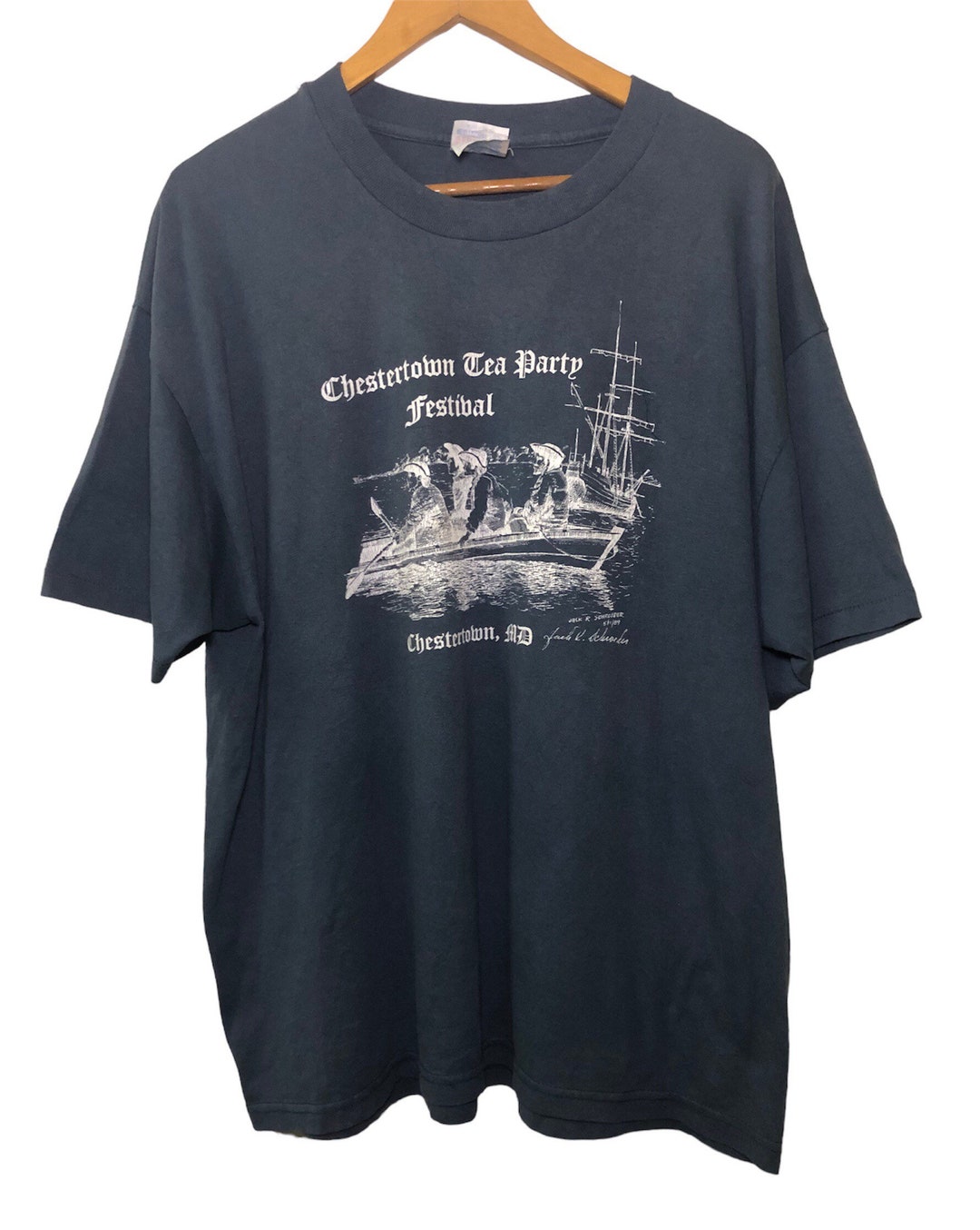 Vintage 90s Chesterrown Tea Party Festival Art by Jack R Schroeder