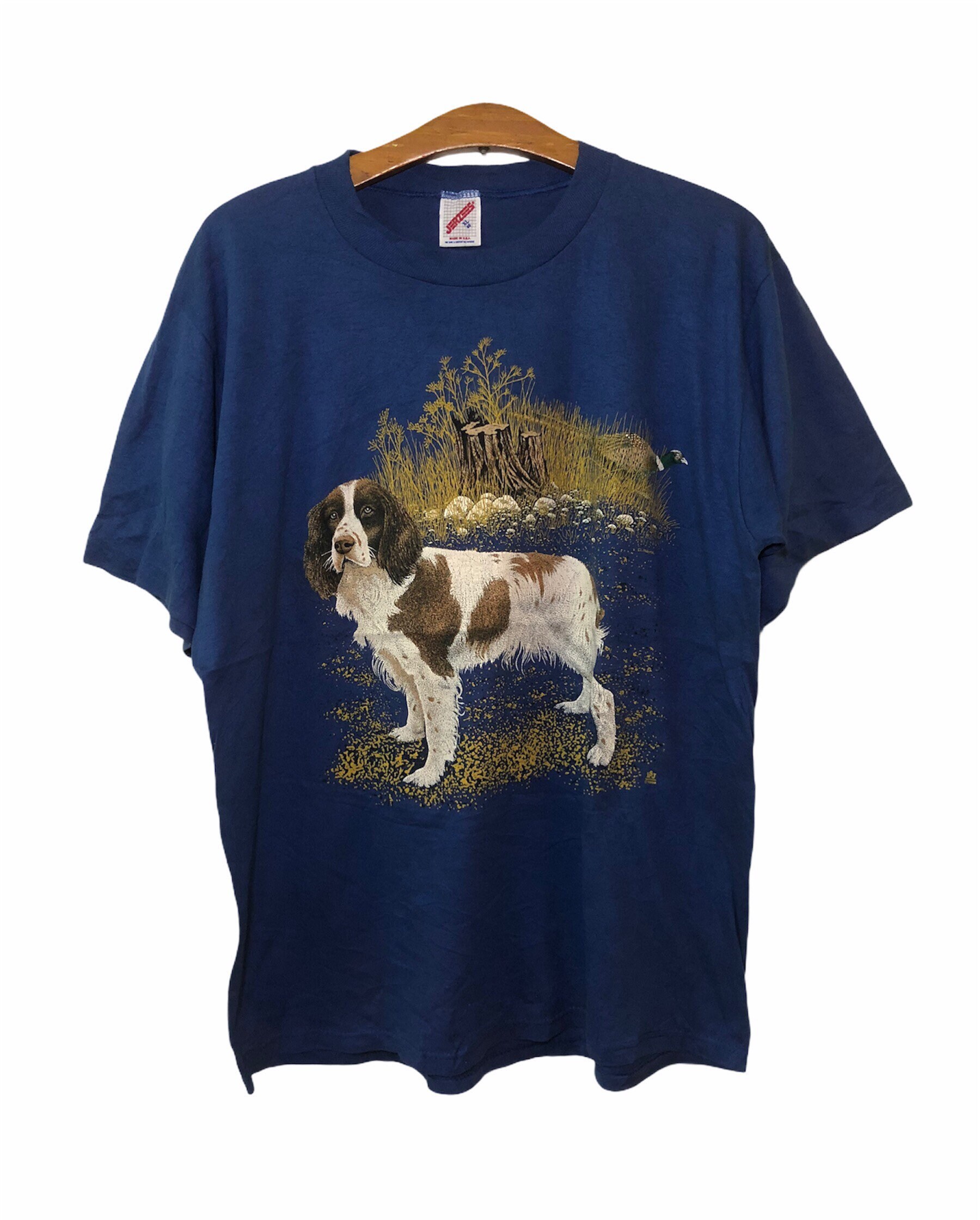 Vintage 90s Dog Print T Shirt XL Size Etsy