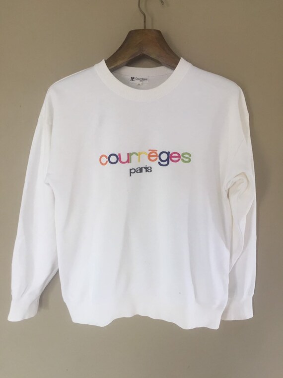 Vintage Courreges Multicolor Embroidered Big Logo