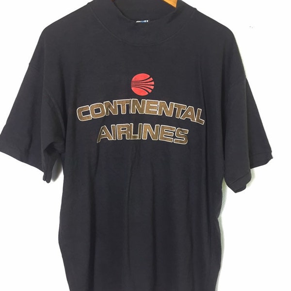 Vintage 90s Continental Airlines T Shirt Large Size