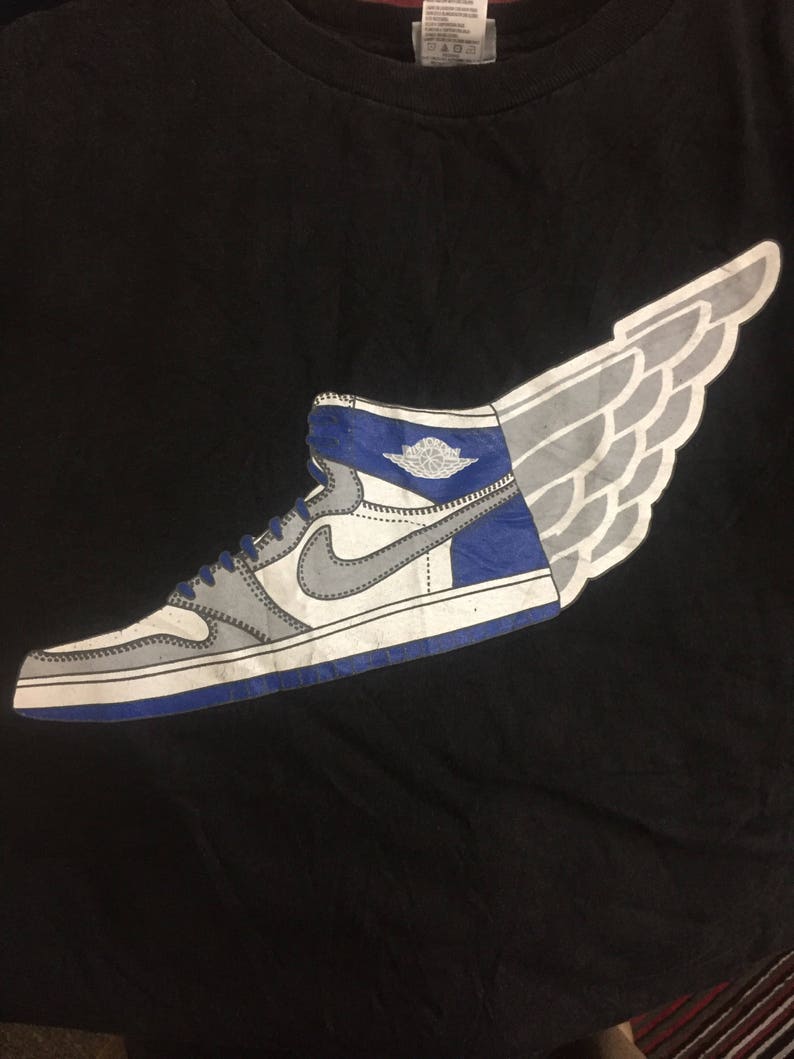 Rare Air Jordan Air Jordan One Nike Shoes wings hologram T Shirt image 3