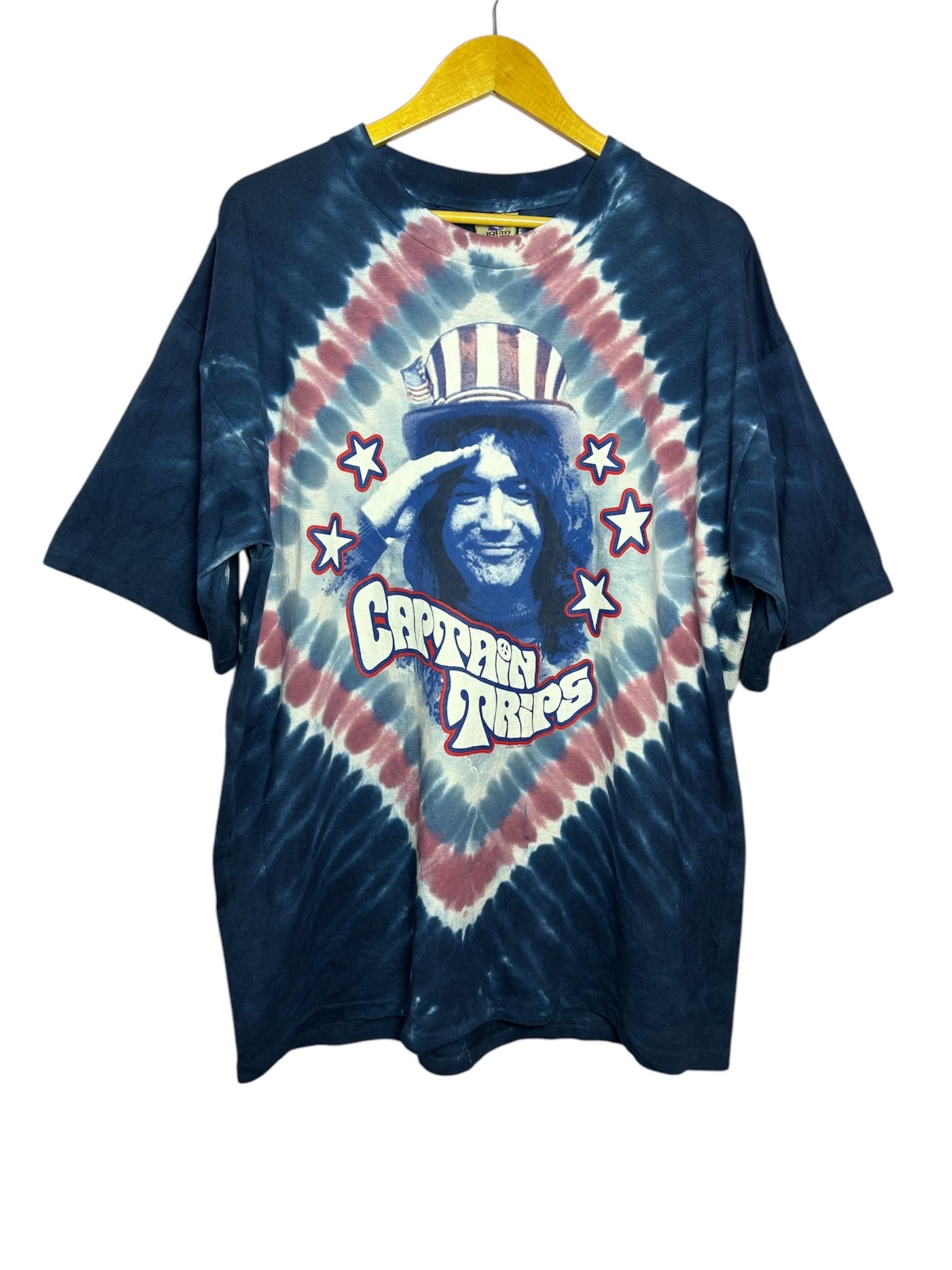 Vintage Grateful Dead Jerry Garcia Captain Trips Liquid Blue Tie