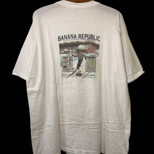 Vintage 90s Banana Republic Safari Travel Co Tiger Graphic T-Shirt – Unisex, 100% Cotton