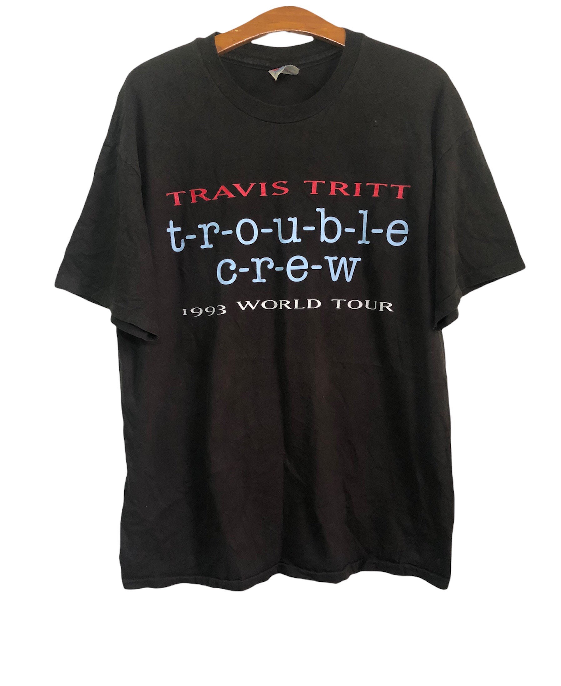 Vintage 90s Travis Tritt Trouble Crew 1993 World Tour Promo