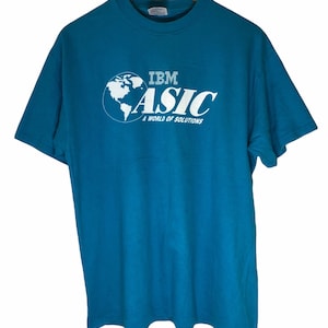 Vintage 90s IBM Asic A World Of Solution Computer Dell Apple T Shirt Large Size