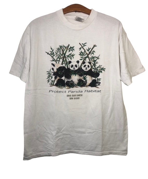 Vintage 90s Protect Panda Habitat T Shirt Large Si