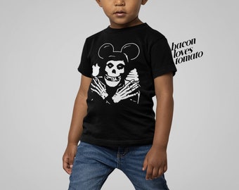 Mickey Misfits - Misfits and Mickey Mouse Punk Rock Inspired Mashup Kid's Fine Jersey Tee