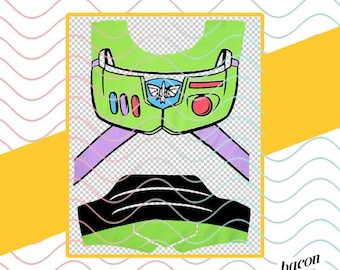 Buzz Lightyear Space Ranger Uniform (Front Only) - SVG / Studio / PNG File for Cutting DIY Garment Decal