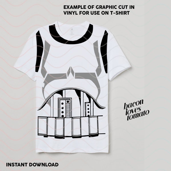 Storm Trooper Star Wars Design (Front Only) SVG / Studio / PNG / File for Cutting DIY Garment Decal