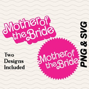 Madre della sposa SVG e PNG Retro Barbi ispirato / Best Friends Wedding Party Clipart, Clipart sposa per uso fai da te
