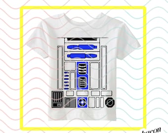 R2D2 Droid Star Wars Design (Front Only) SVG / Studio / PNG / File for Cutting DIY Garment Decal