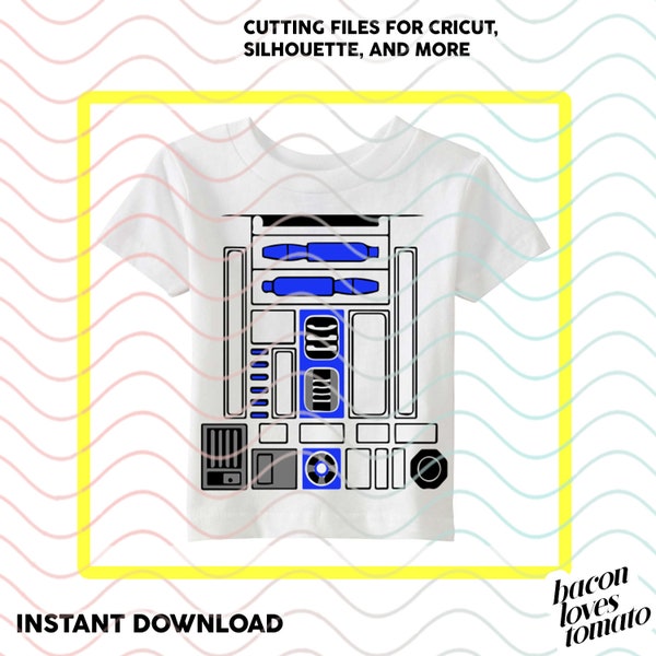 R2D2 Droid Star Wars Design (Front Only) SVG / Studio / PNG / File for Cutting DIY Garment Decal