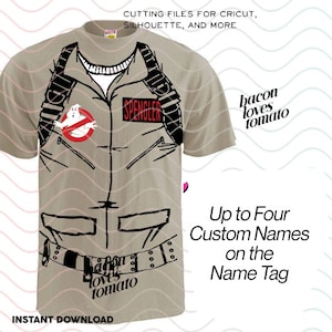 DISTINTIVI CON NOME PERSONALIZZATI digitali da abbinare all'acquisto del nostro elenco di cosplay di Ghost Buster (file png/svg/stampa di decalcomanie per indumenti fai da te)