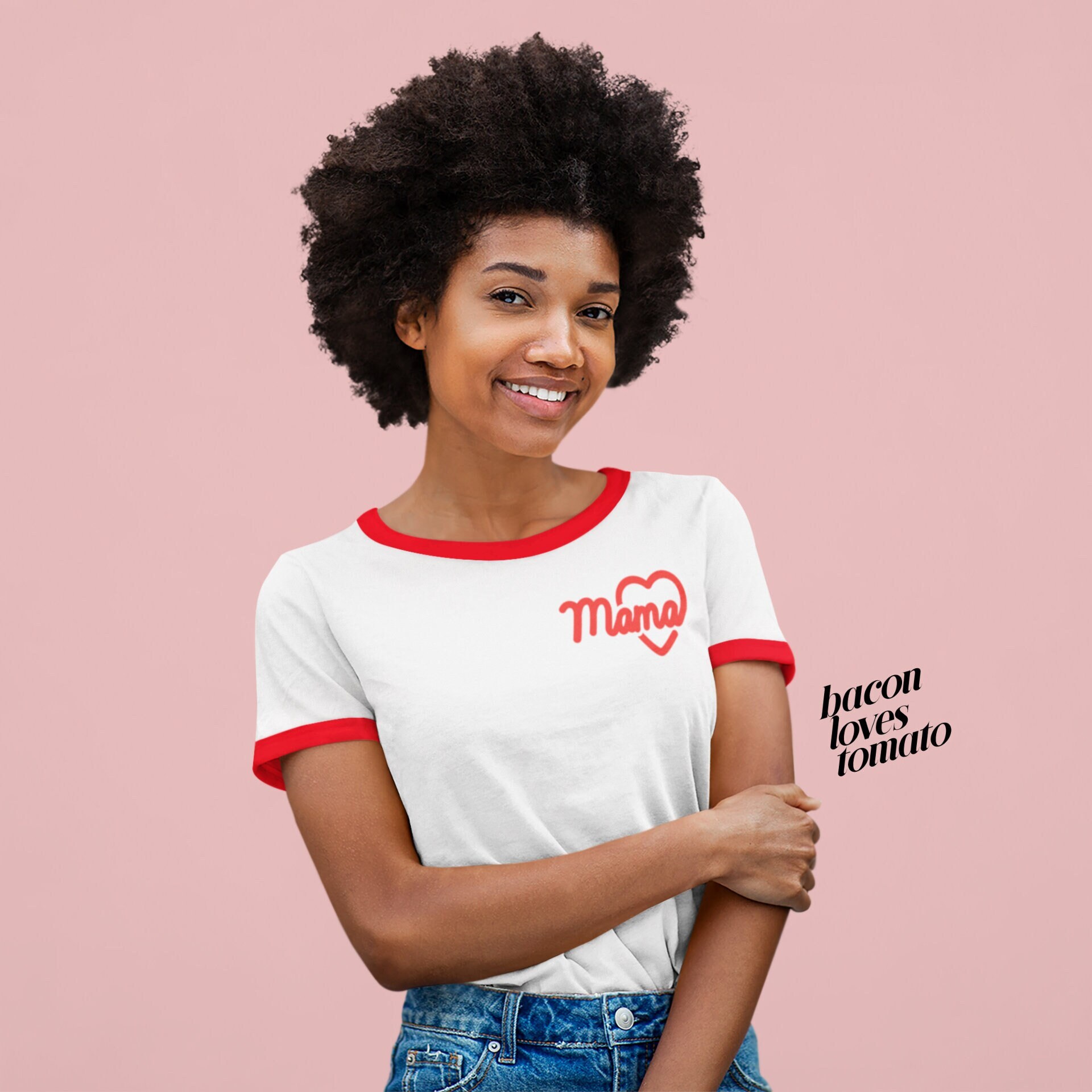 Mama Heart - Bold Unisex Red Ringer Tee - Etsy