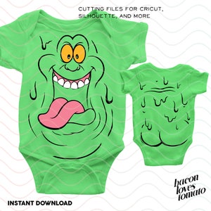 Ghost Buster Slimer pour enfants et adultes Cosplay SVG / Studio / PNG Fichiers pour couper ou imprimer des autocollants de vêtements DE bricolage