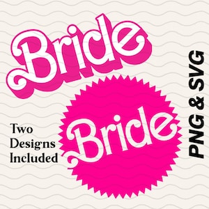 Braut SVG und PNG Retro Barbi inspiriert / Hochzeit Party Clipart, Bride Clipart for diy Use