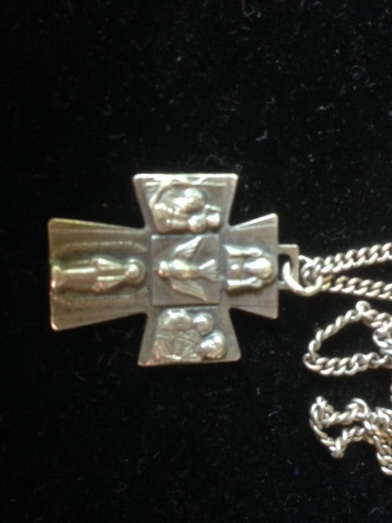 Sterling Silver Regina CROSS Pendant on 25" Sterl… - image 3