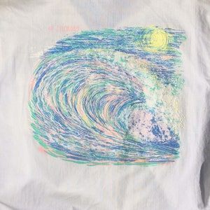 Vintage St. Thomas Resort Wear Button Up Shirt Sz L USED Wave Surfer Surf Neon Graphic 90s 1990s Beach Surfing image 4