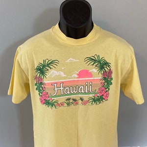 1989 Hawaii Neon Hibiscus Sunset Shirt Vintage 80s Tee Dukes Aloha Waikiki Maui Jaws Surfing Skateboard North Shore Big Wave Kona Large